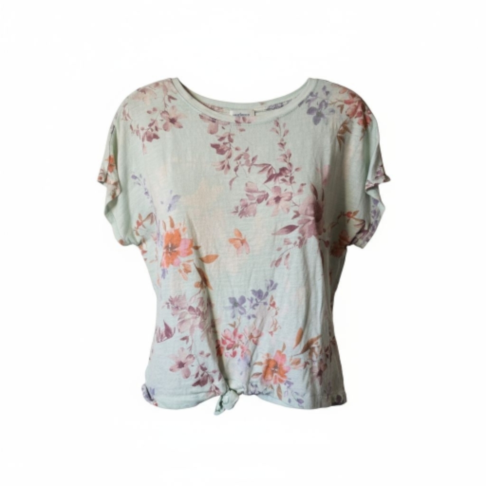 Sundance Floral Short Sleeve Top in Soft Pastels